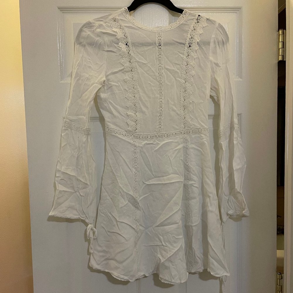 White boho mini dress - Forever21 size s